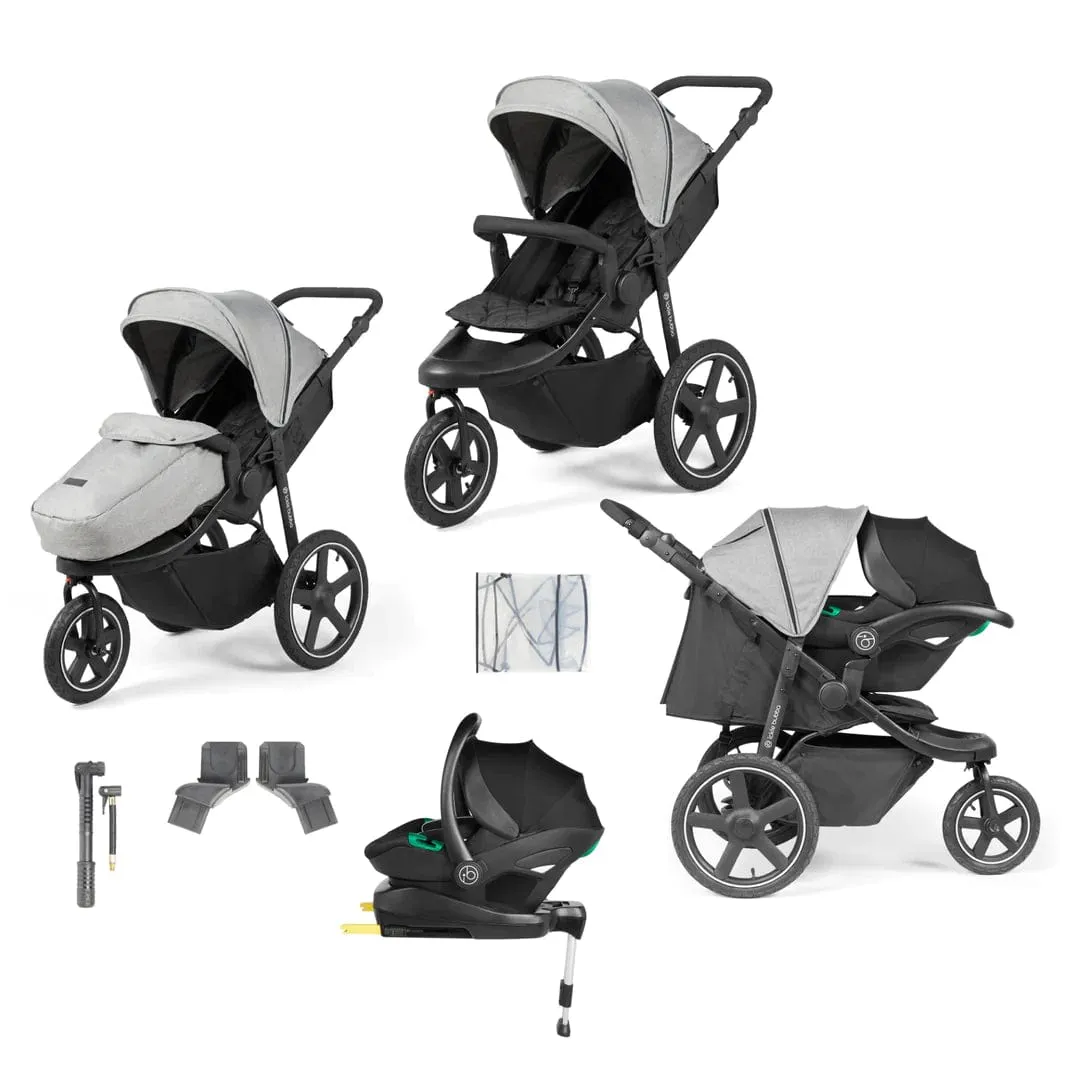 Ickle Bubba Venus Max Jogger (Stratus i-Size) Travel System - Black / Space Grey / Black