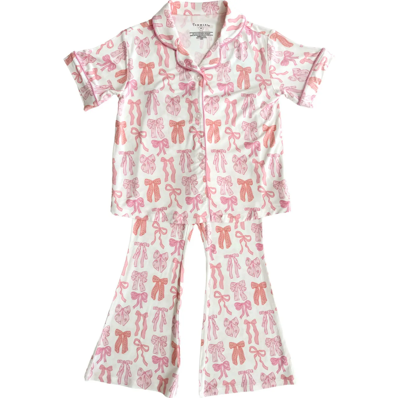 In My Jammers Spring Floral Bows Button Up Flare Set
