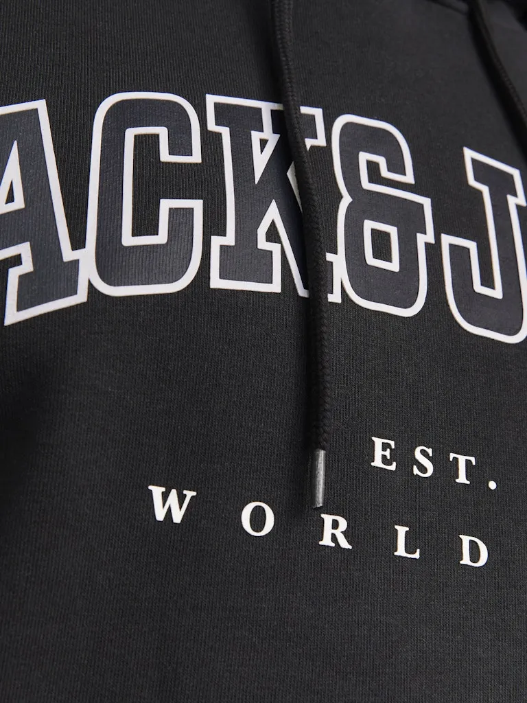 Jack & Jones Caleb Logo Black Hoodie Black