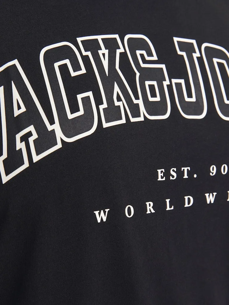 Jack & Jones Caleb Logo Black Tee Black