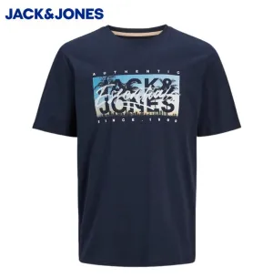 Jack & Jones Colton Photo Logo Tee Navy