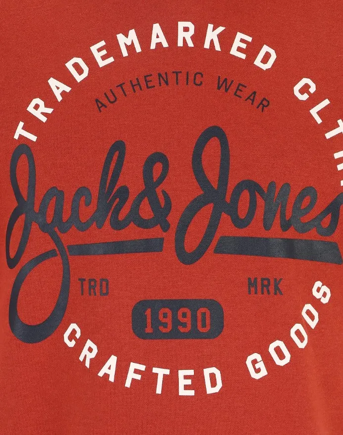 Jack & Jones Mikk Cinnabar Sweat Hoodie Red