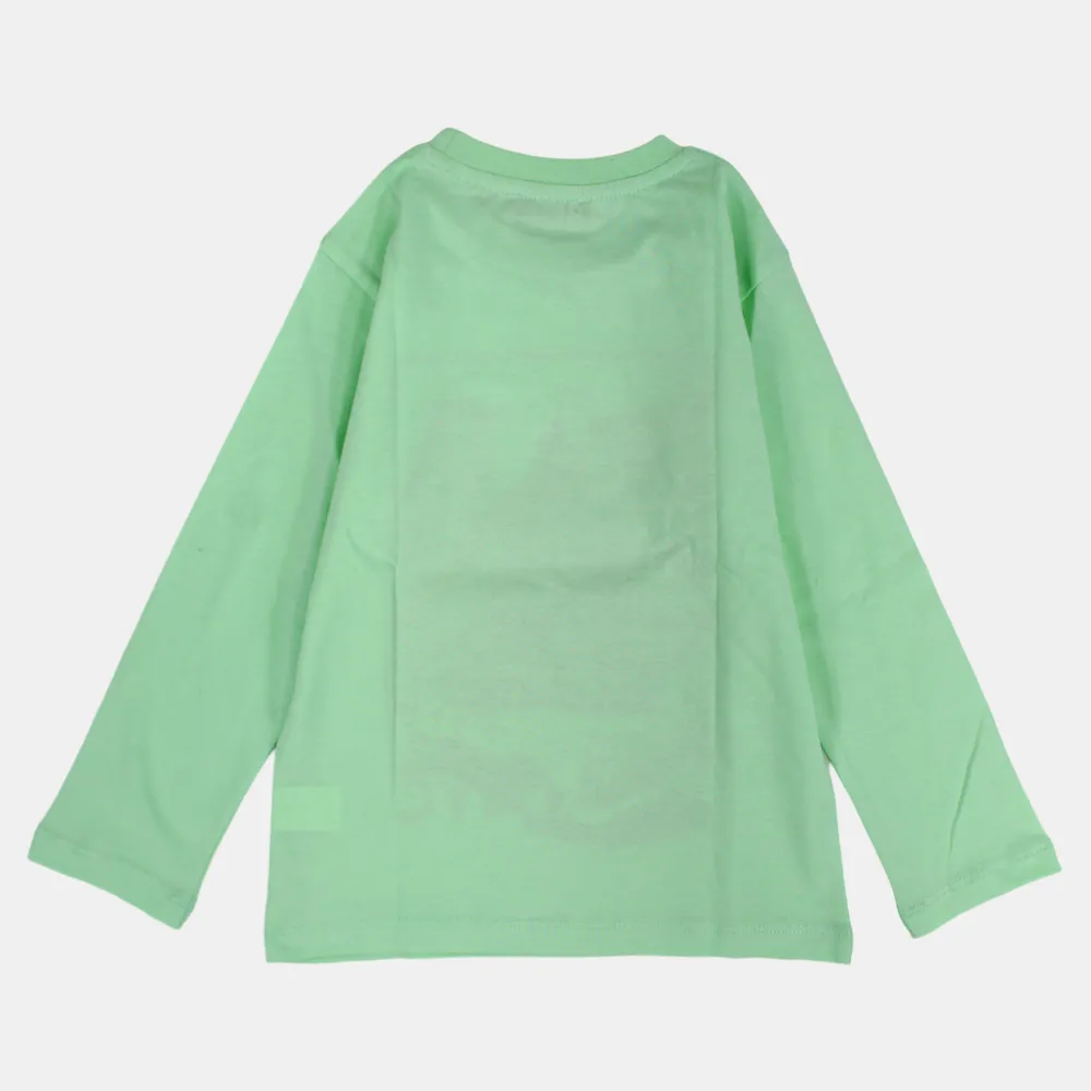 Kids Boys' Cotton Long-Sleeved T-Shirt – Lemon Green Dino Print
