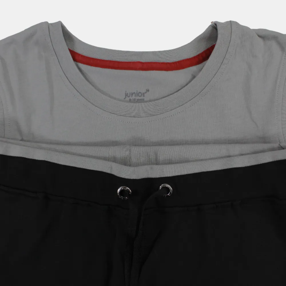 Kids' Boys Sleeveless Cotton Pajama Set – Grey