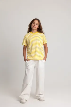 Kids Girls' Striped Cotton Short-Sleeved T-Shirt