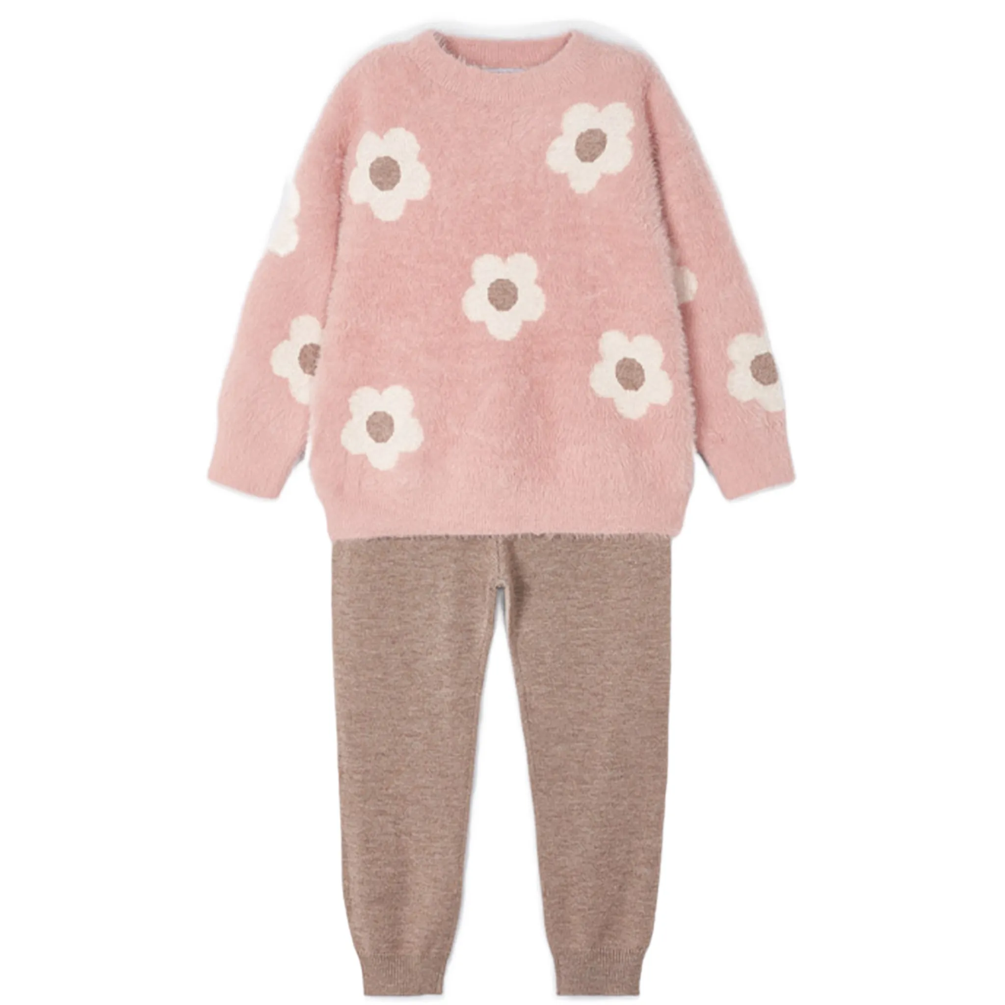 Kids Knit Pants and Sweatshirt Set for Girls
