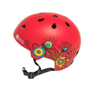 Kids Safety Helmet (Red Flowers)  Medium 55 - 58cm
