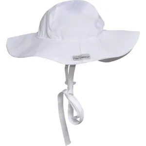 Kids UPF50  Girls and Boys Floppy Sun Hat - White