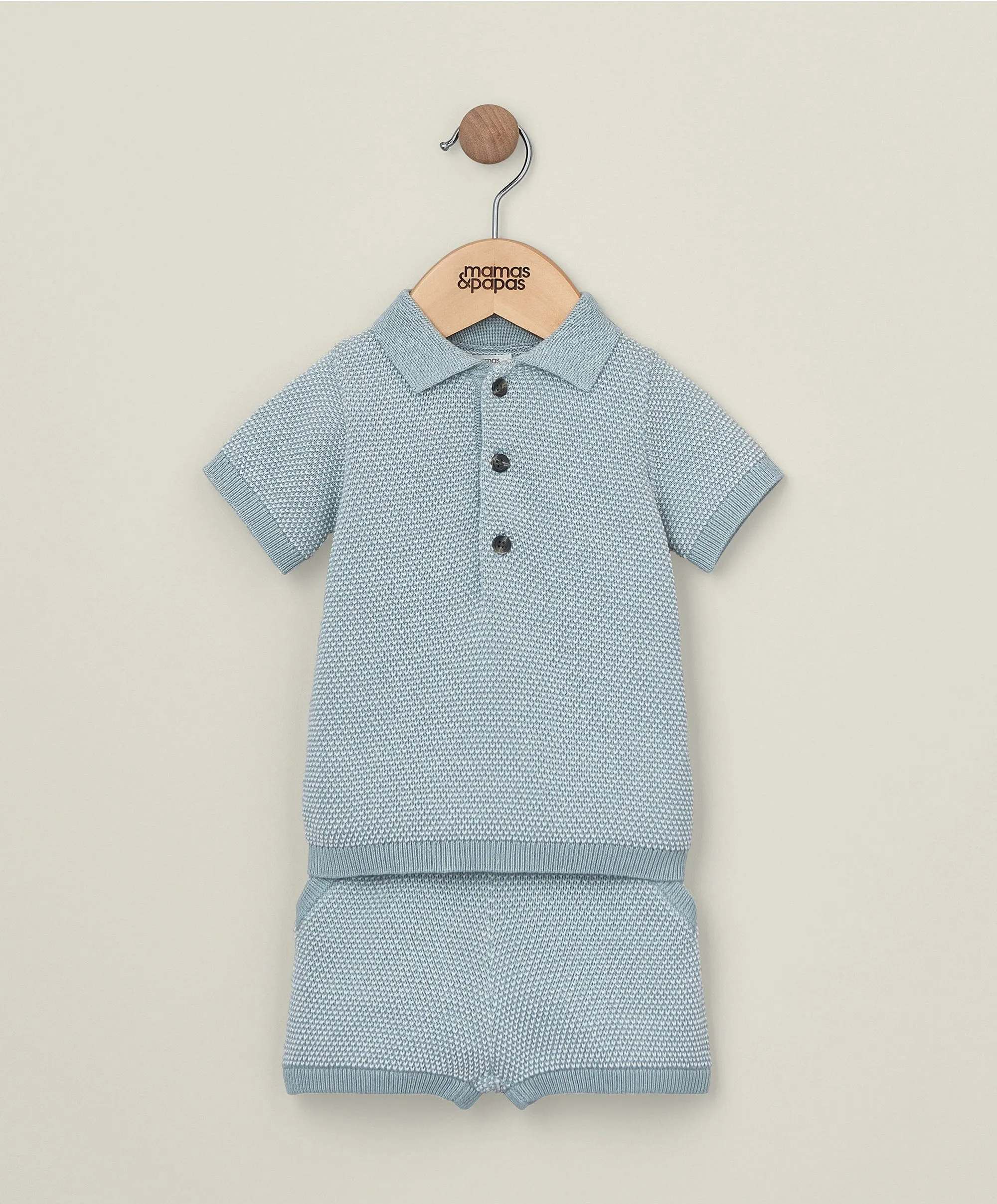 Knitted Polo and Short Outfit Set