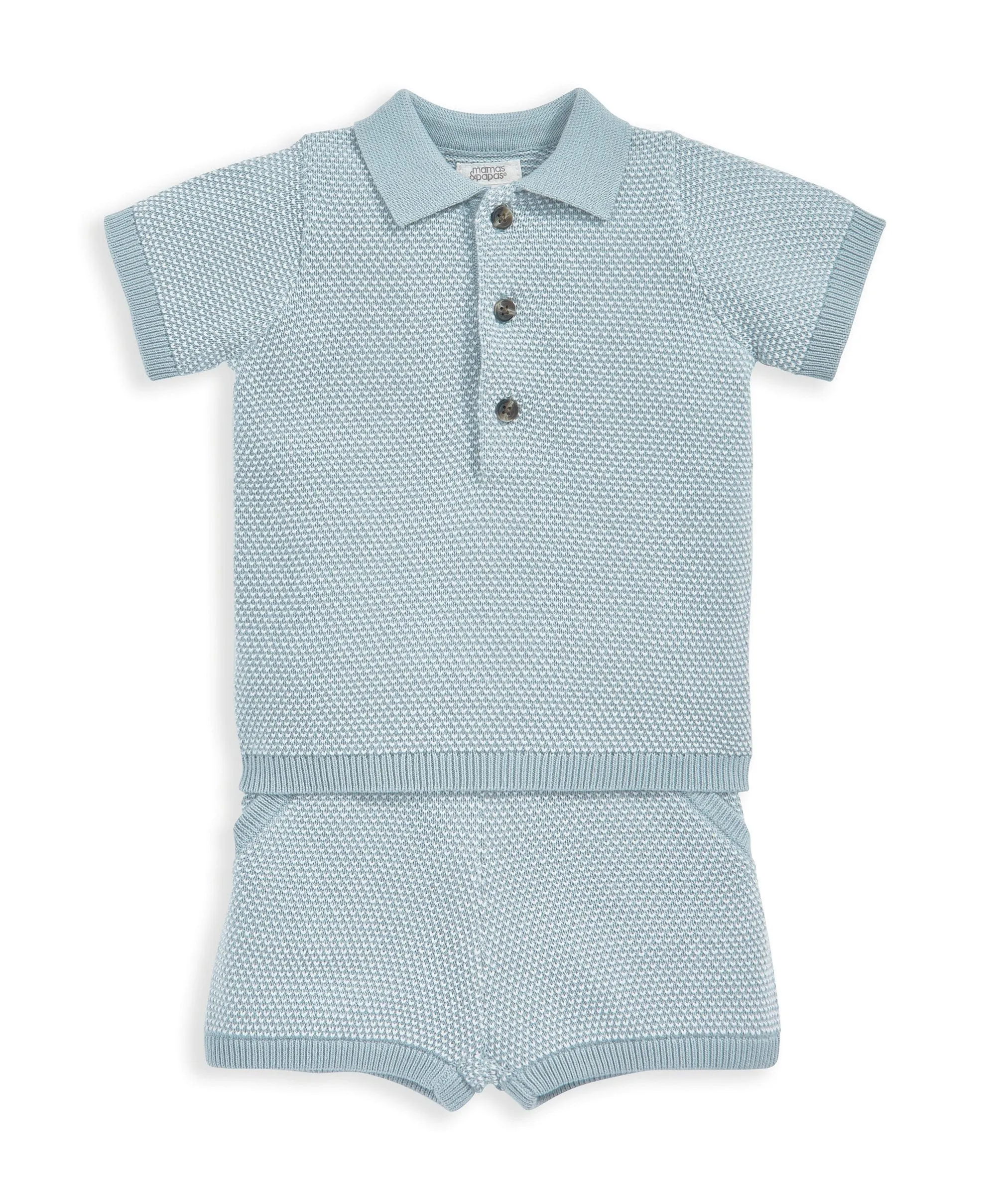 Knitted Polo and Short Outfit Set