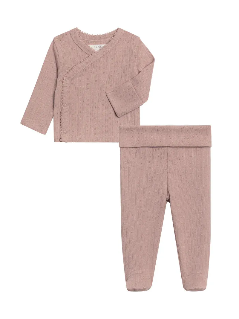 Lacey Pointelle Kimono Set