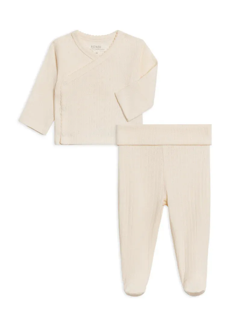 Lacey Pointelle Kimono Set