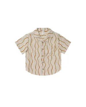 lapel collar shirt || retro waves