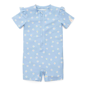 LD Swimsuit Short Sleeve Daisy Blue