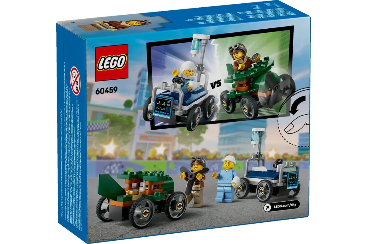 LEGO City Aeroplane vs. Hospital Bed Race Car Pack 60459