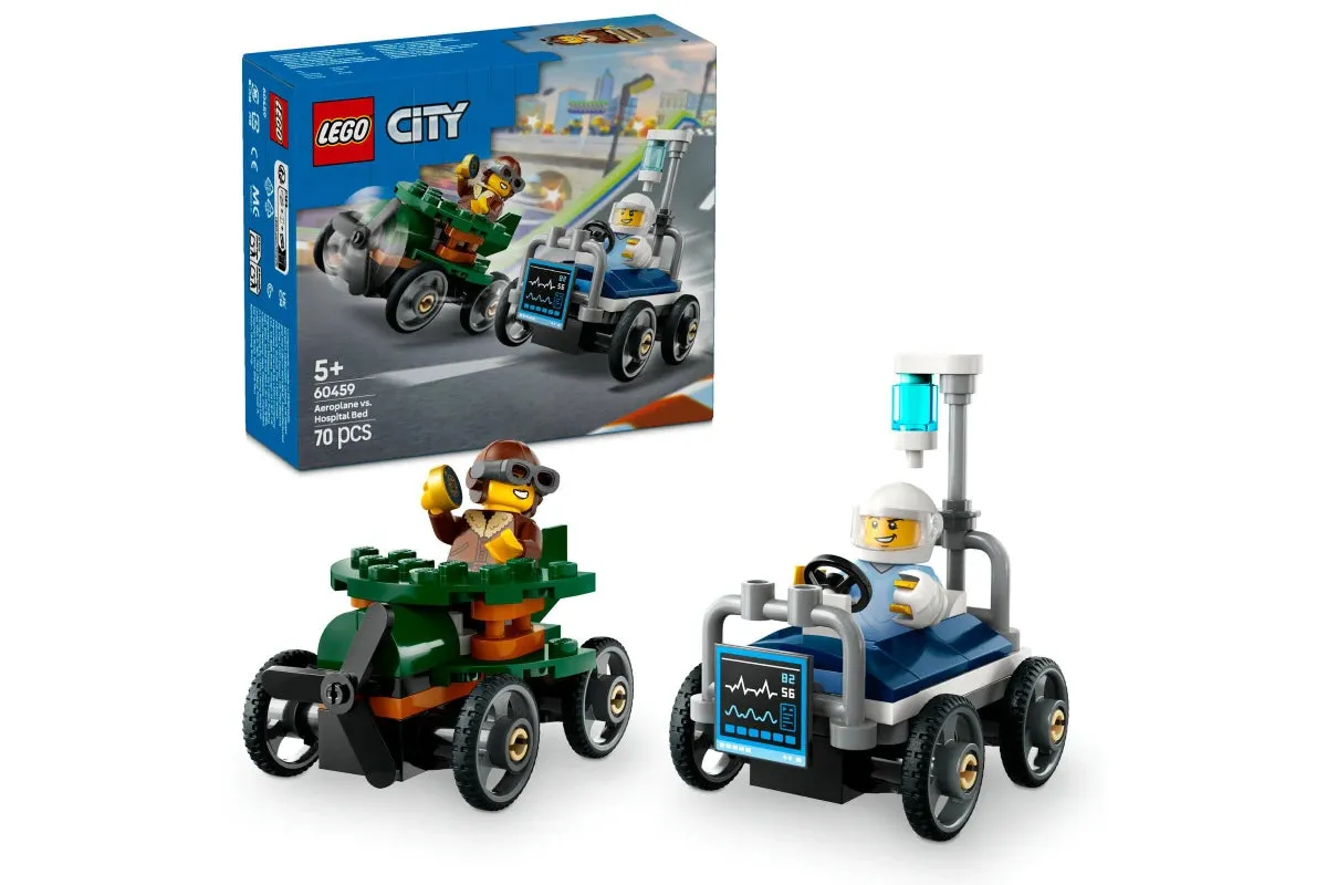 LEGO City Aeroplane vs. Hospital Bed Race Car Pack 60459