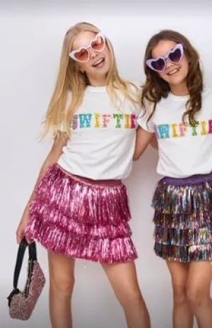 Lola   The Boys Hot Pink Shimmer Tinsel Party Skirt