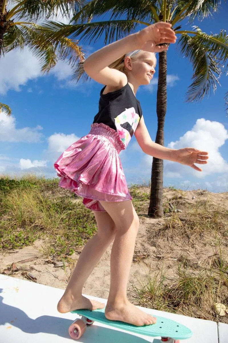 Lola   The Boys Metallic Skirt | Pink