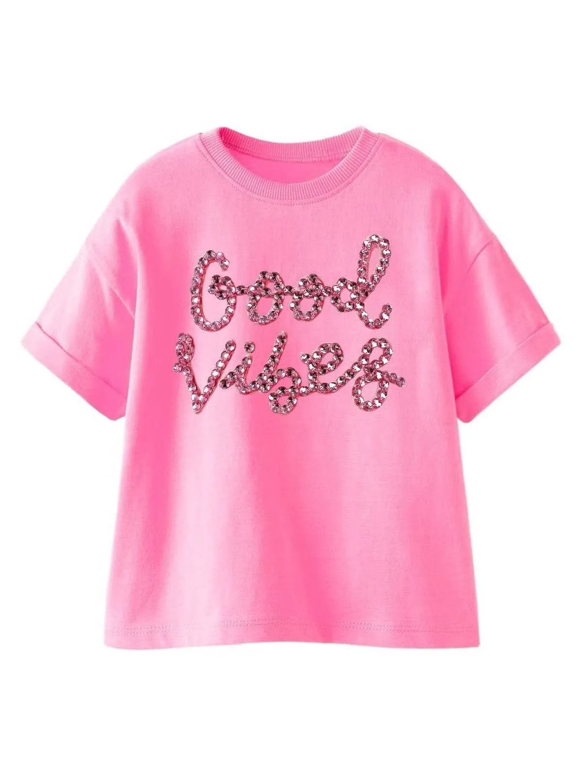 Lola   The Boys Pink Crystal Good Vibes T-shirt