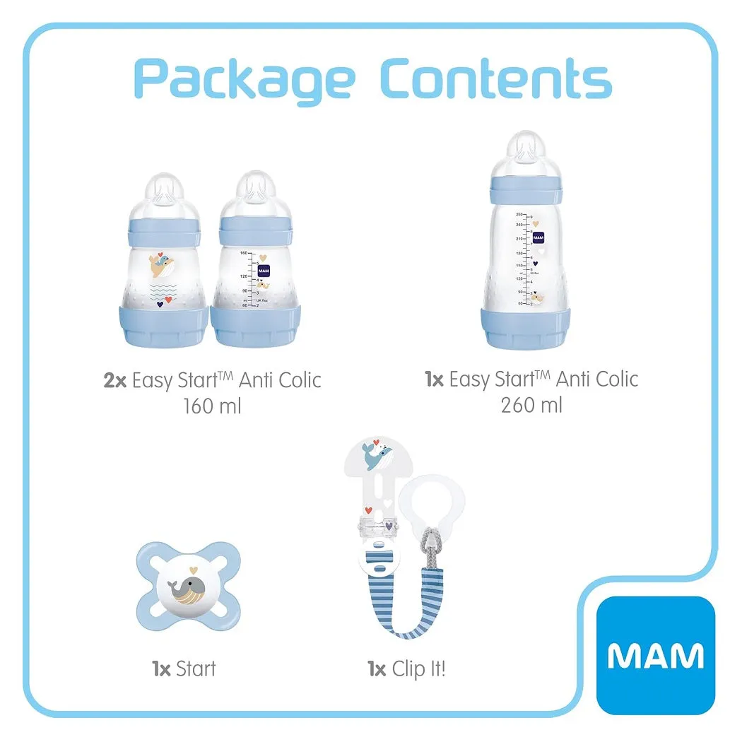 MAM Welcome to the World Set (Blue) Includes Anti-Colic Bottles