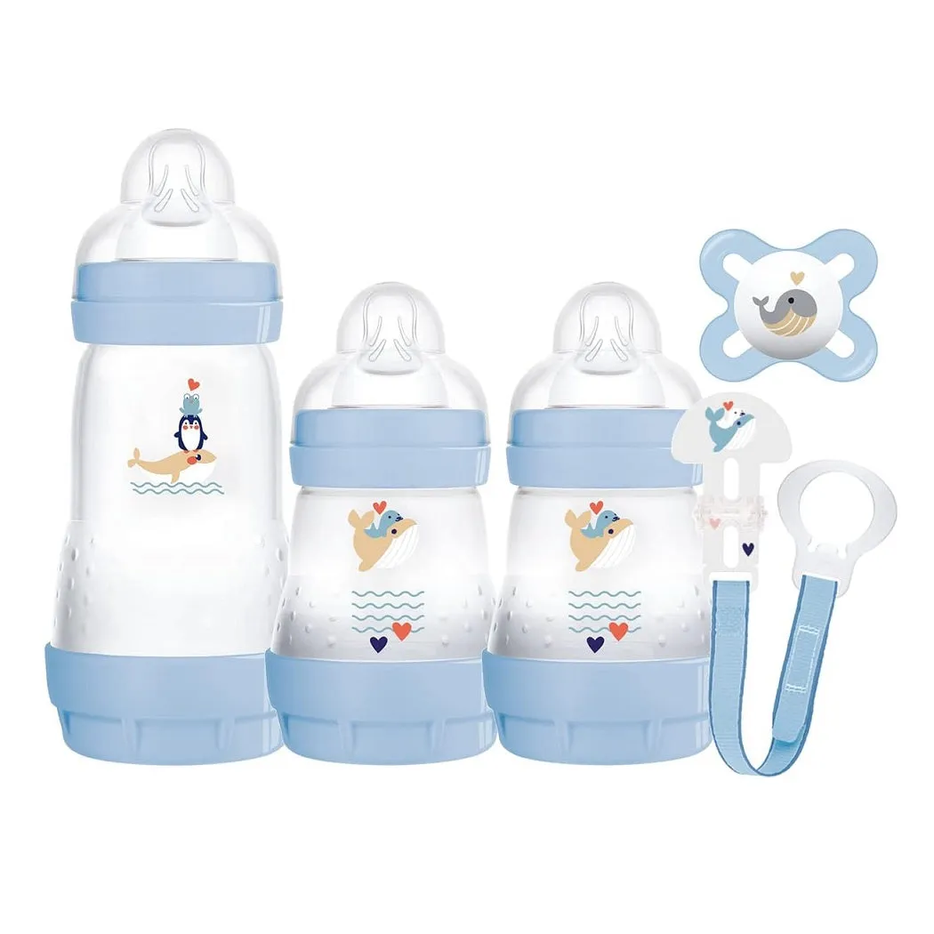 MAM Welcome to the World Set (Blue) Includes Anti-Colic Bottles