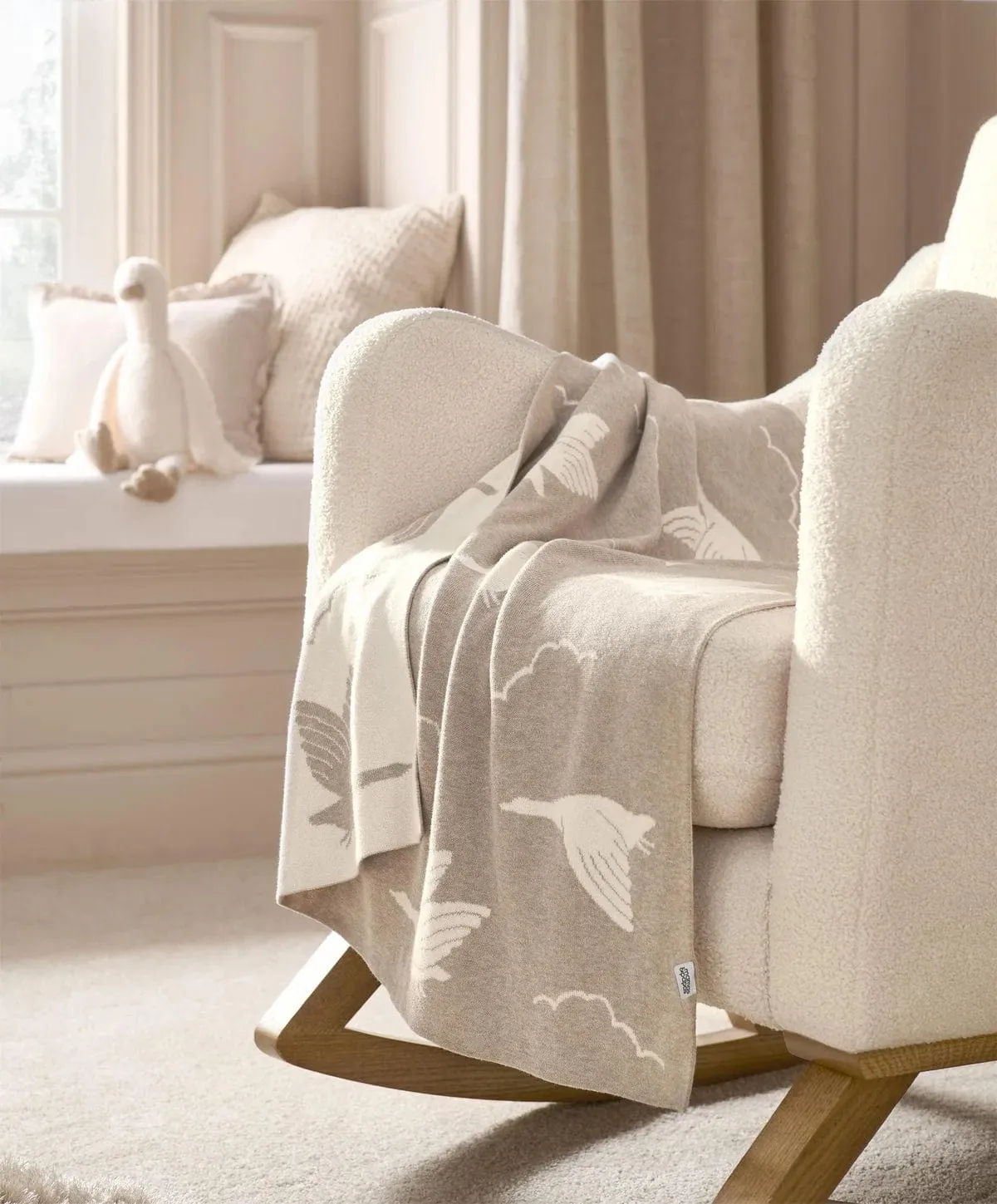Mamas & Papas Knitted Blanket - Welcome to the World, Duckling Mocha