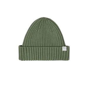 MILES THE LABEL Ribbed Baby Beanie 3-9m - Lichen Green