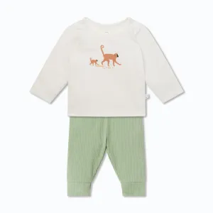 Monkey Long Sleeve T-Shirt & Ribbed Joggers Outfit