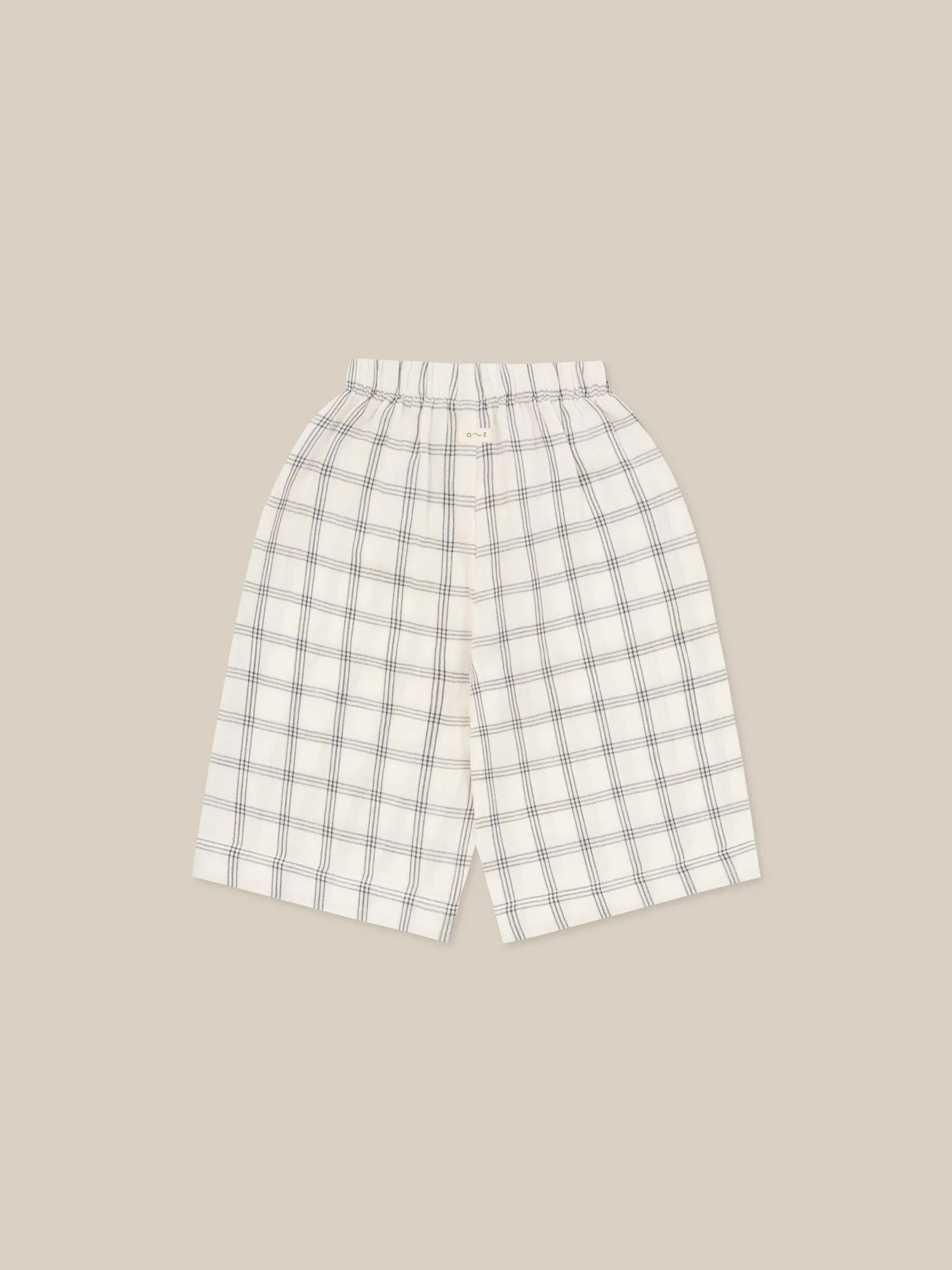 Navy Window Check Wide Leg Pants