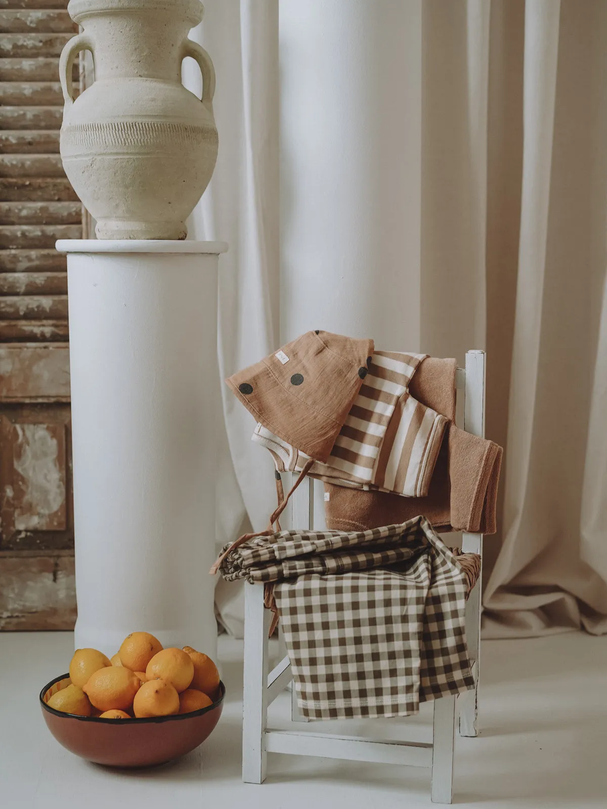 Olive Gingham Fisherman Pants