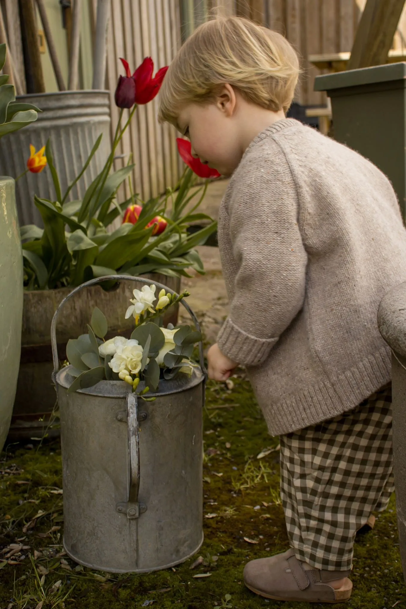 Olive Gingham Fisherman Pants