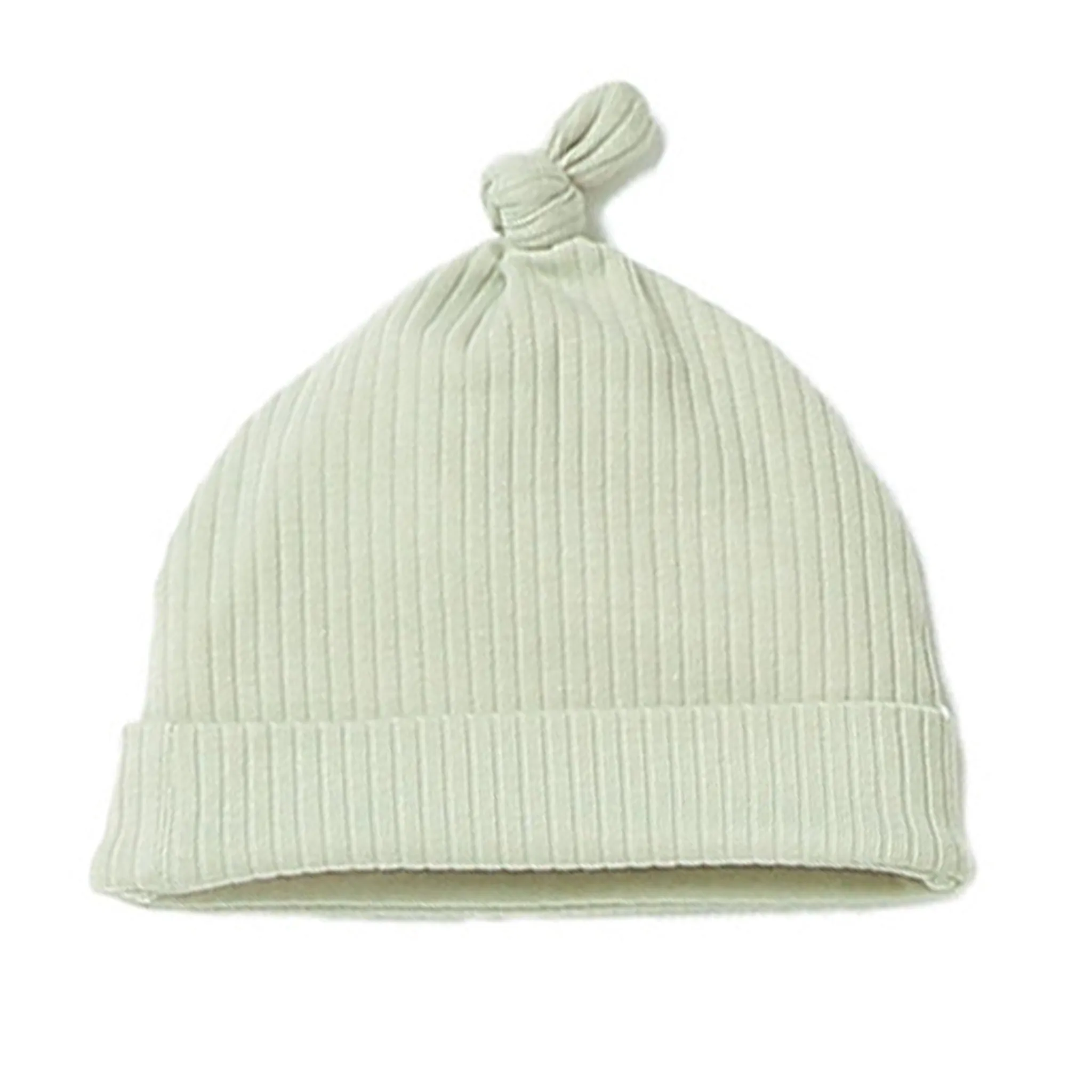 Organic Ribbed Knotted Baby Hat