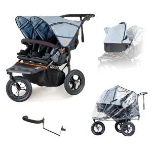 Out n About Nipper DOUBLE v5 Newborn & Toddler Starter Bundle (Rocksalt Grey)