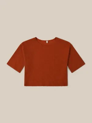 Paprika Waffle Boxy Sweatshirt