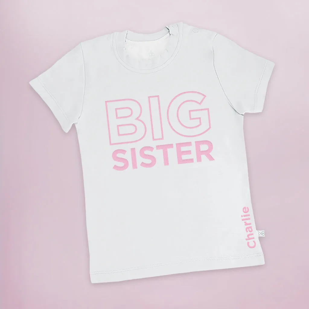 Personalised Big Sister T-shirt-Short-Sleeved