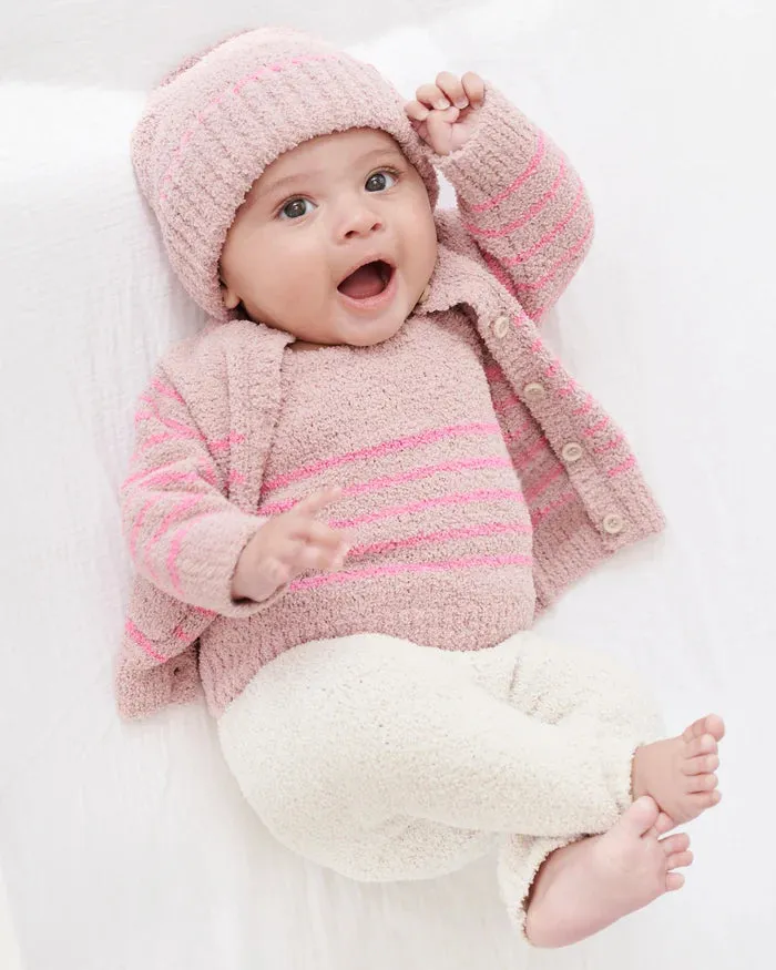 Pink Stripe Camisole and Cardigan Set