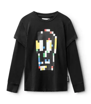 Pixel Skull Shirt Black
