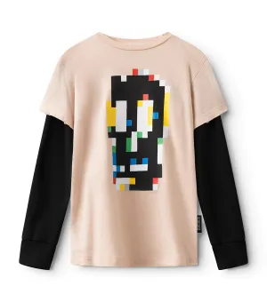 Pixel Skull Shirt Pink
