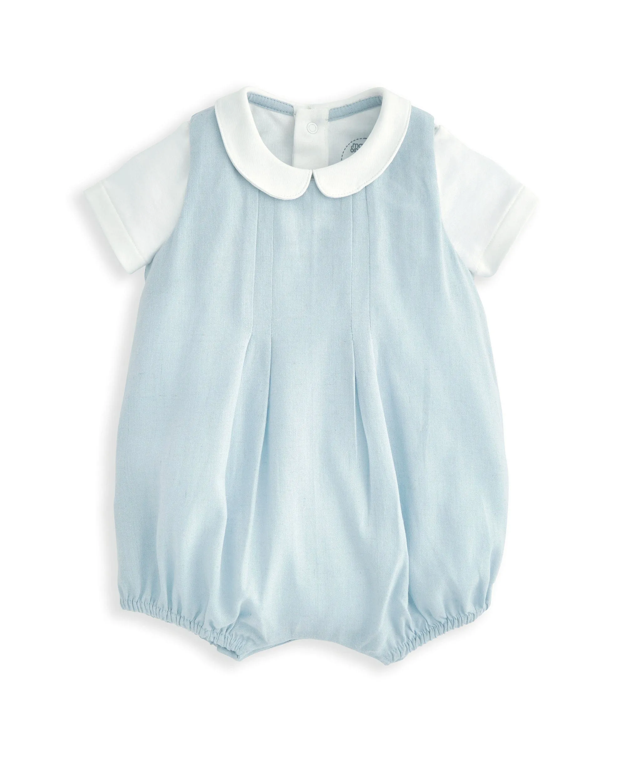 Pleated Romper & Bodysuit Set (2 Pieces) - White