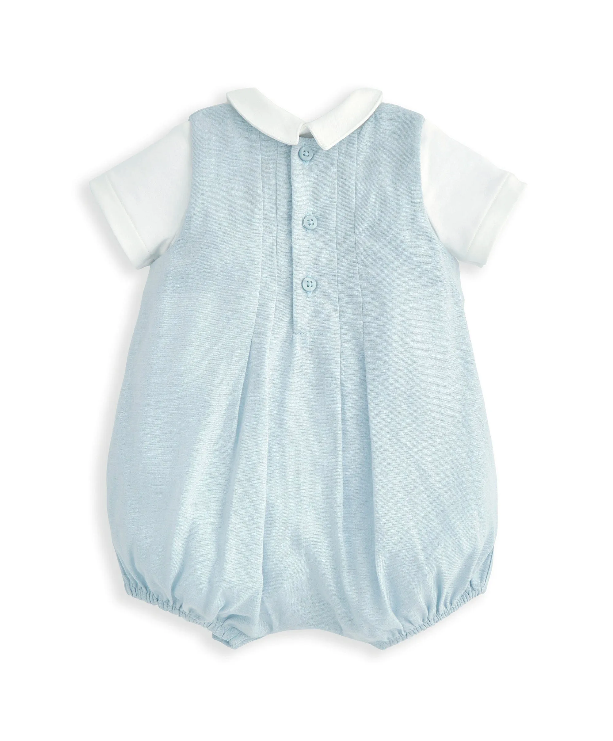 Pleated Romper & Bodysuit Set (2 Pieces) - White