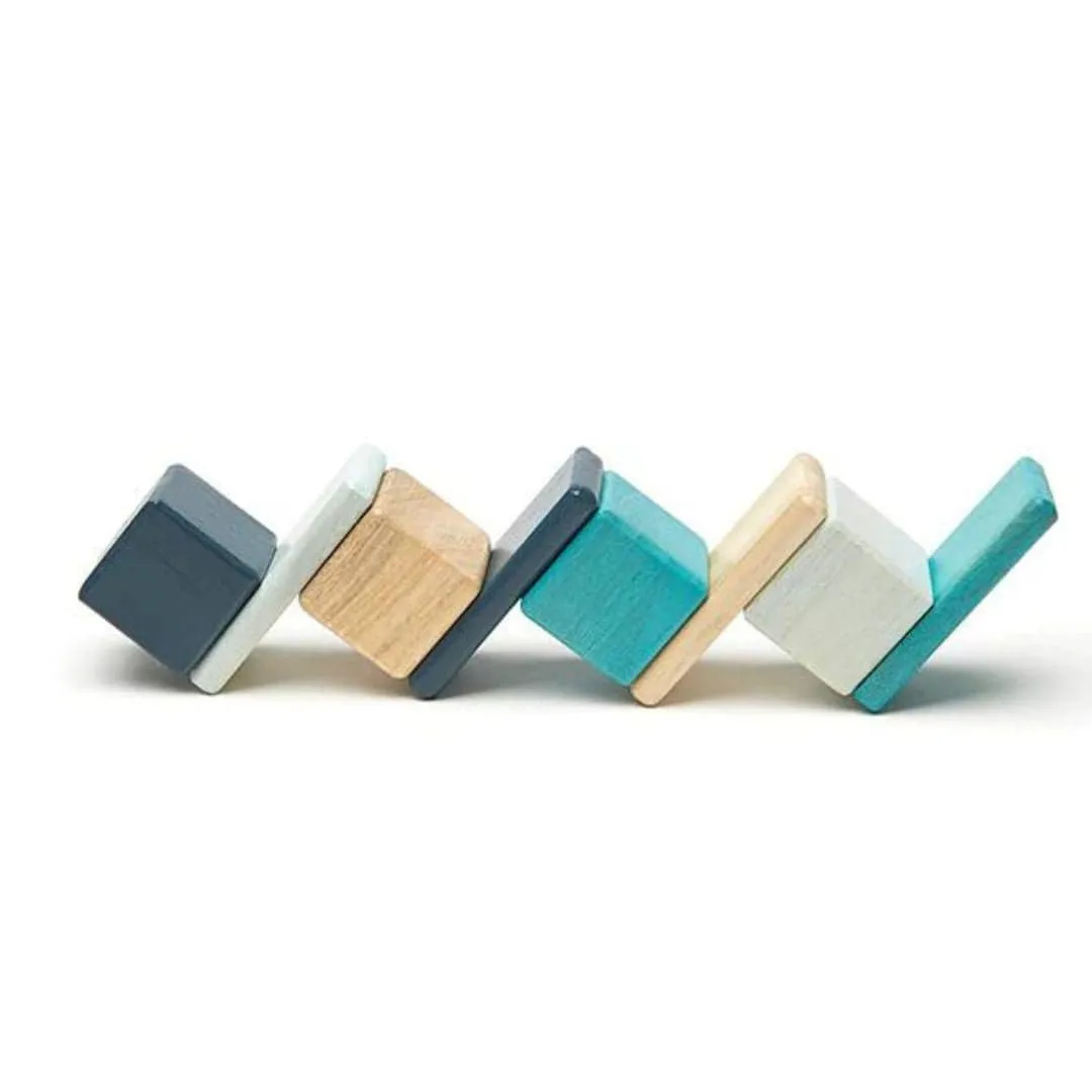 Pocket Pouch Wooden Magnetic Blocks - Blues
