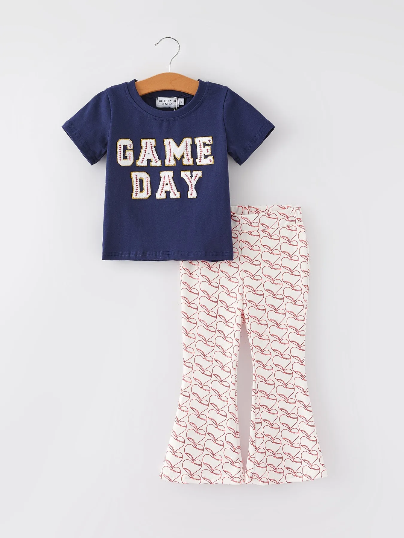 "game Day" Print Top   Pants Girls Set