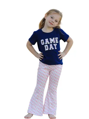 "game Day" Print Top   Pants Girls Set