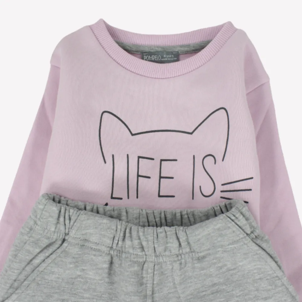 "Life Is Better With A Cat" Long-Sleeved Pajama