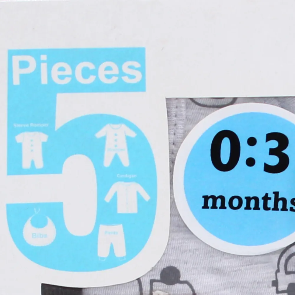"Rollin' with my Daddy" Baby Boys' Cotton Gift Box - 5 Pcs (0-3m)