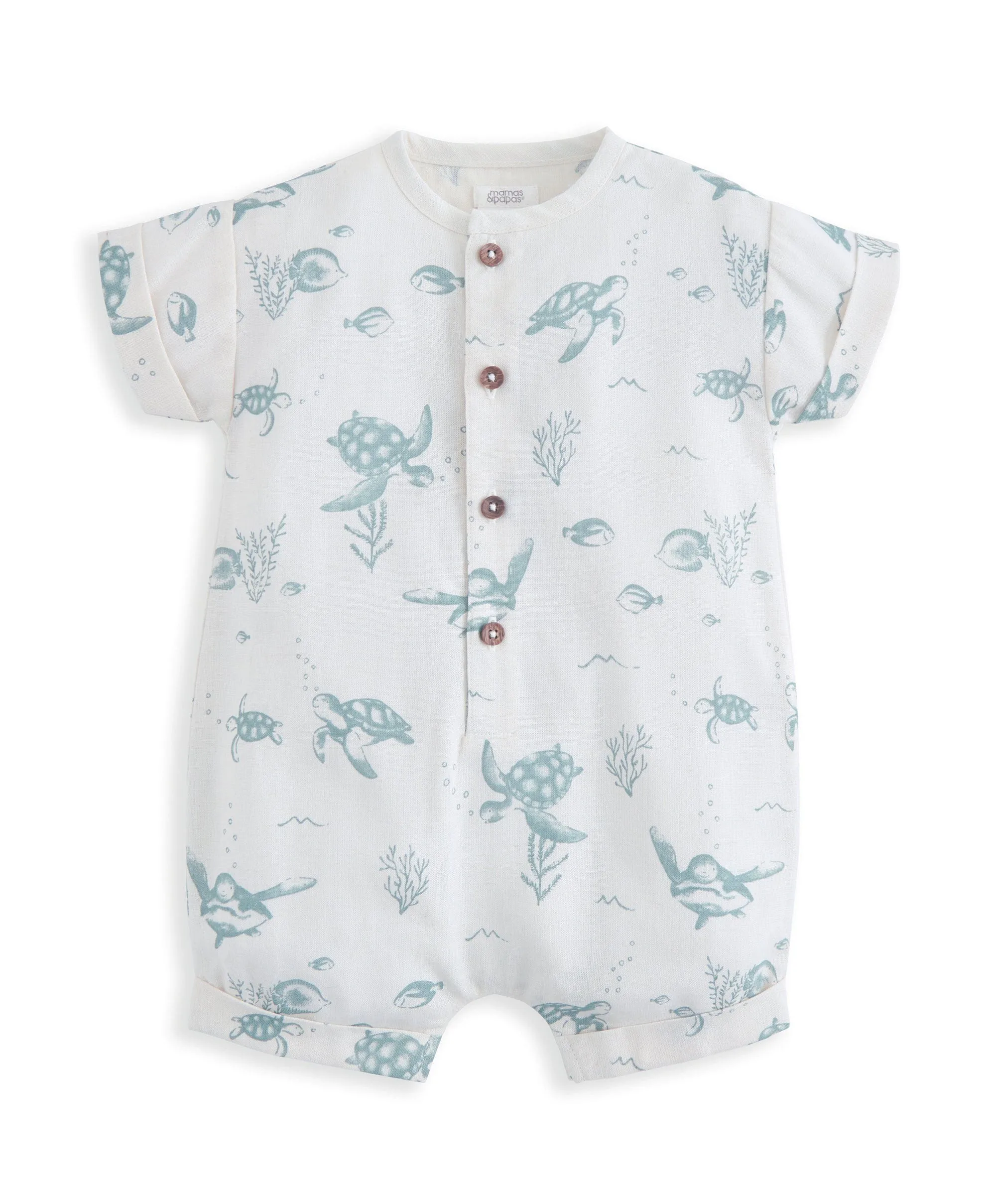 Romper with Turnback Sleeves - Under the Sea Print
