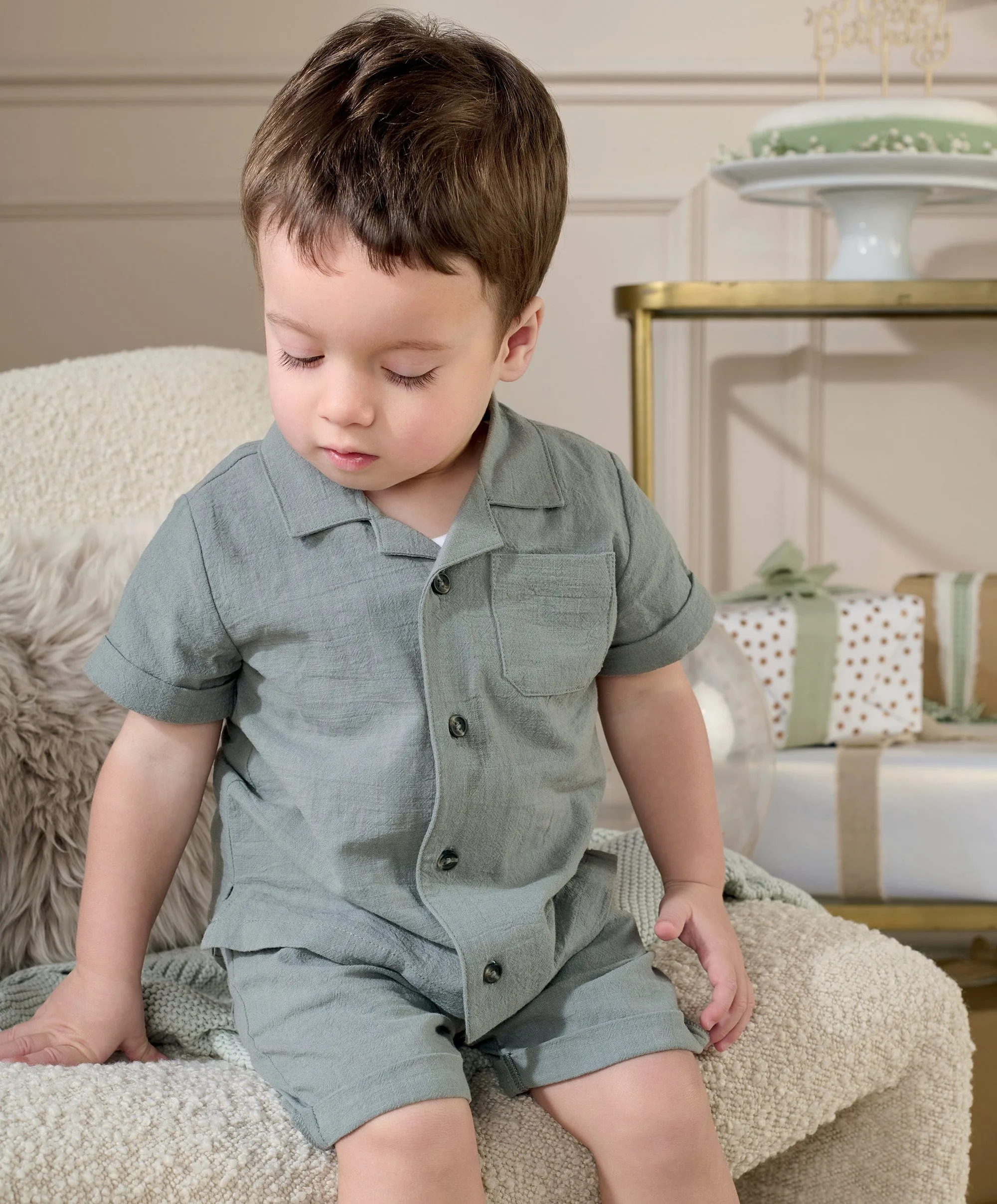 Shirt and Short Outfit Set - Green