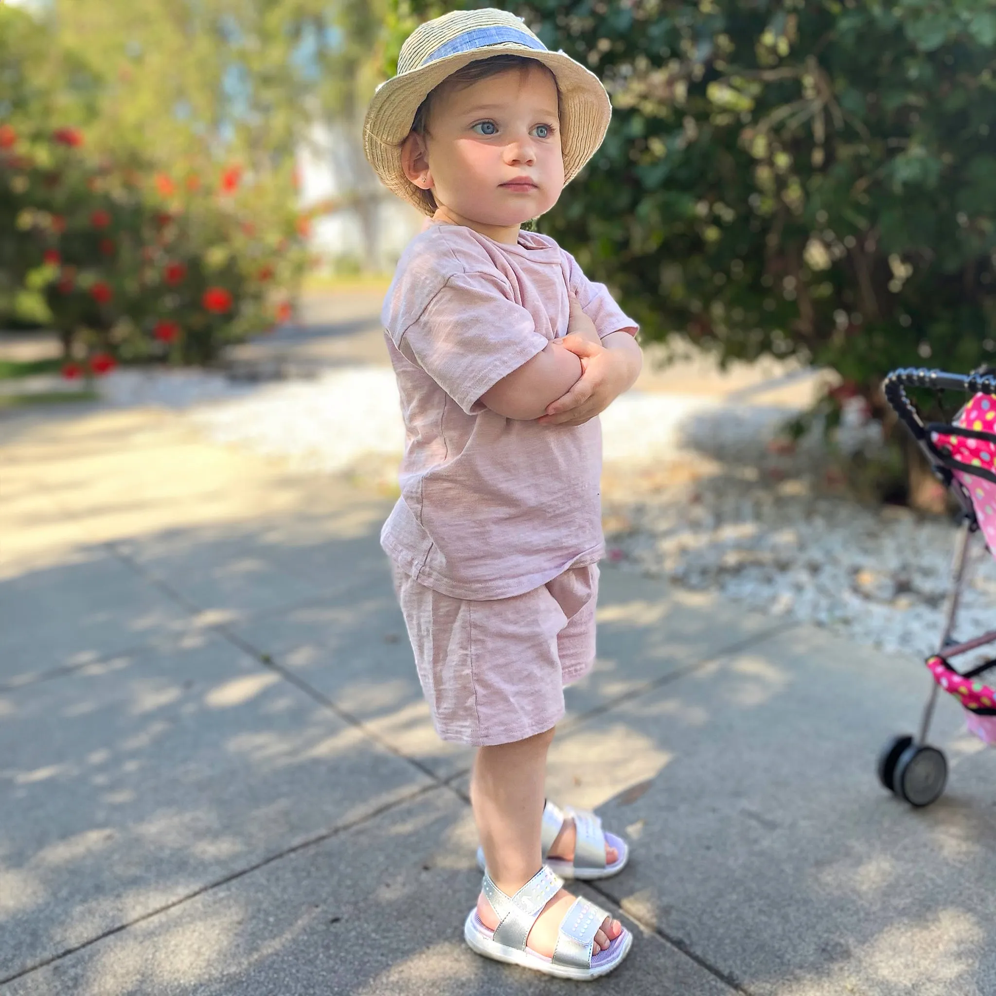 Shirts & Shorts Set with Stripes for Kids
