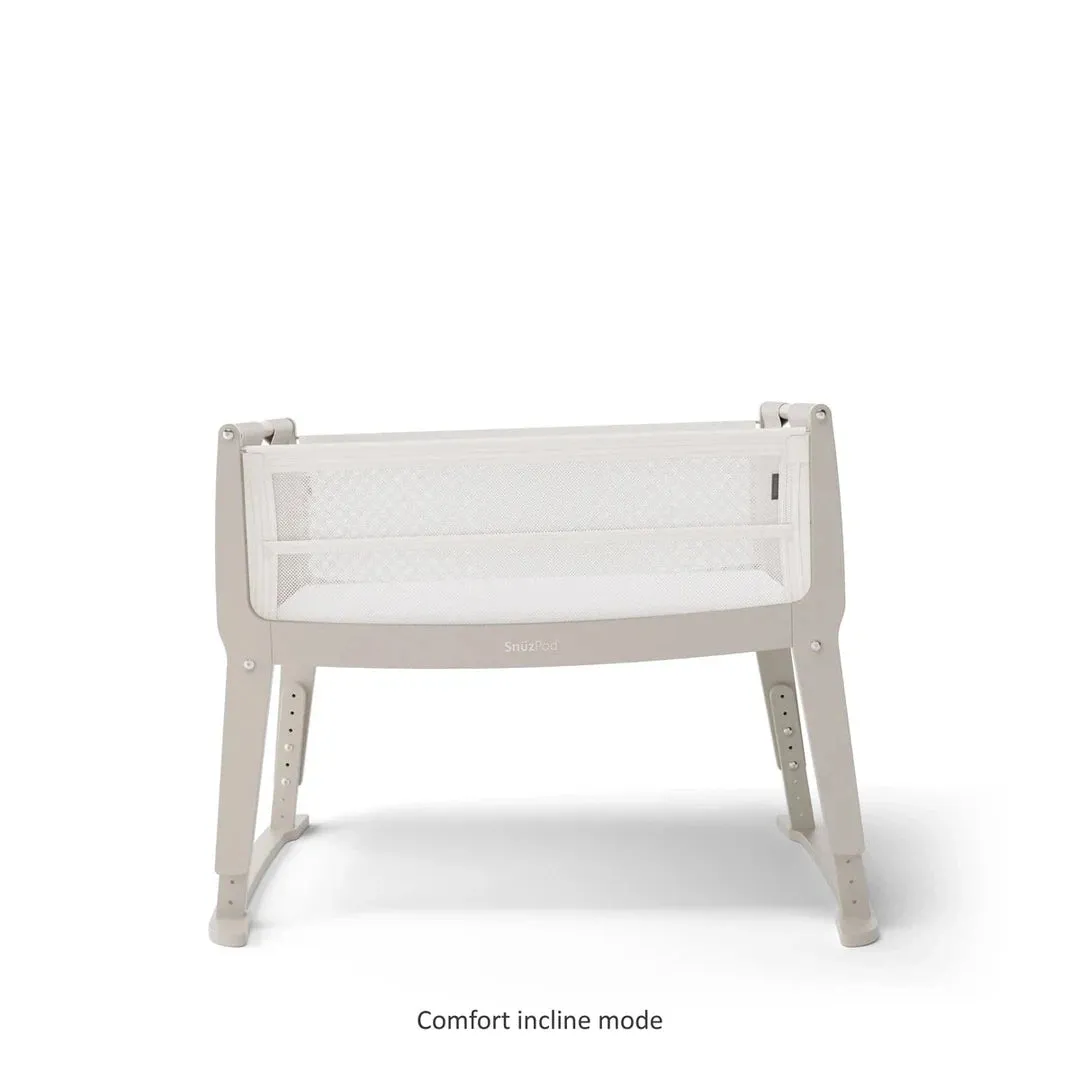 SnuzPod Studio Bedside Crib & Mattress - Oslo Grey