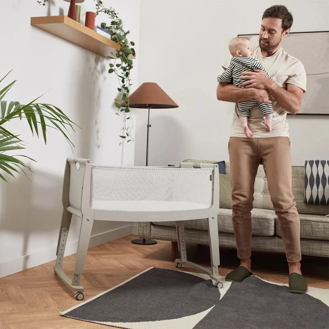 SnuzPod Studio Bedside Crib & Mattress - Oslo Grey